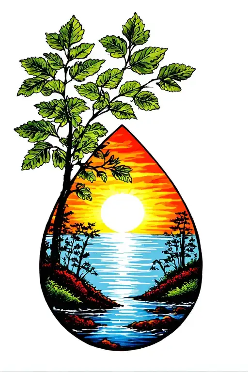 Tear Drop Nature Scene Sunset Sky