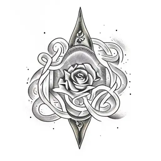 An Intricately Designed Knife With Elements Of Nature Intertwined