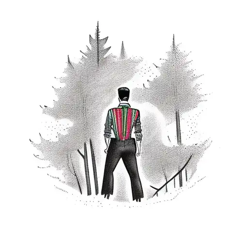A Confident Man Alone In The Forest