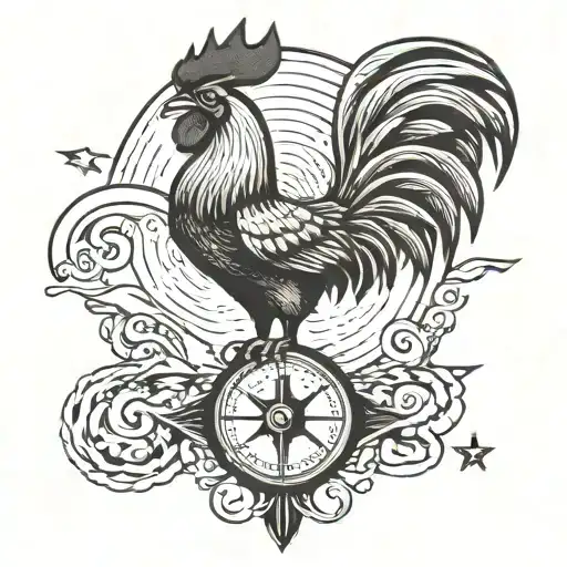 Weather Vane With Big Rooster