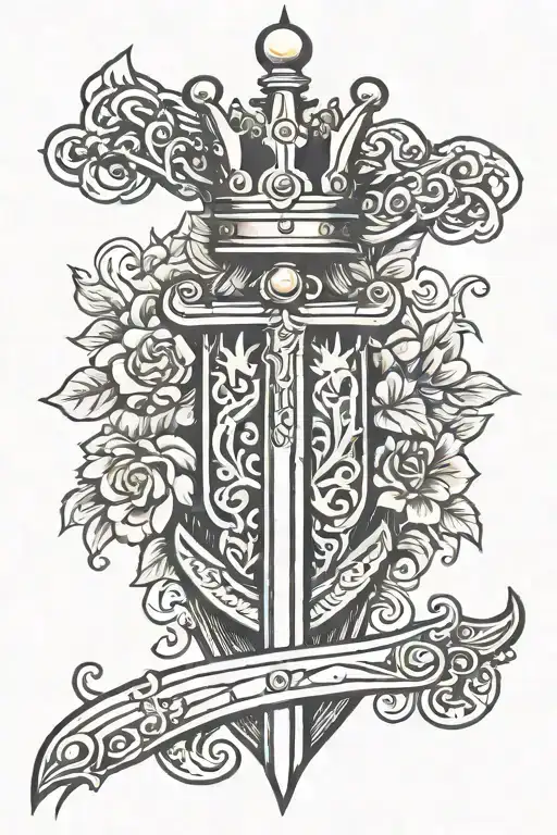 Sword With A Upside Crown Hanging