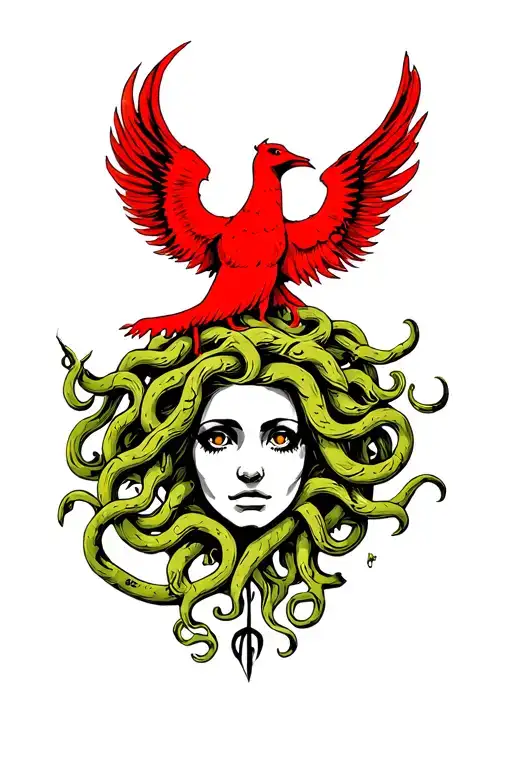 Survivor Of Verbal And Emotional Abuse Survivor Symbol With Medusa And Phoenix