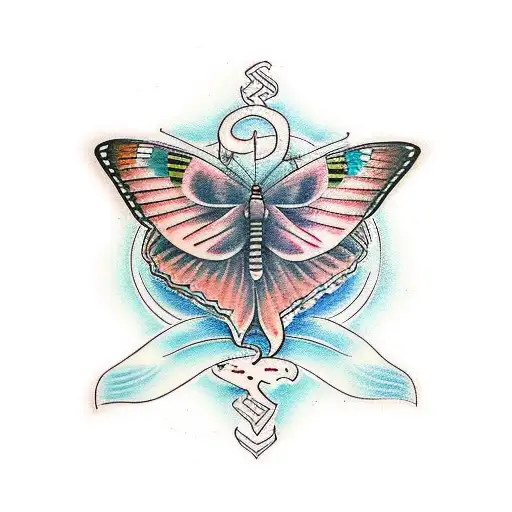 The Word Serenity With Butterflys