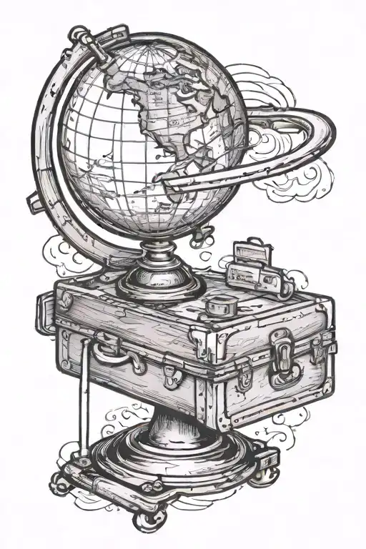 Globe With Luggage Next To It