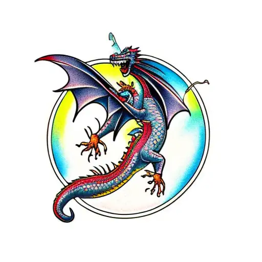 Bright Colored American Dragon