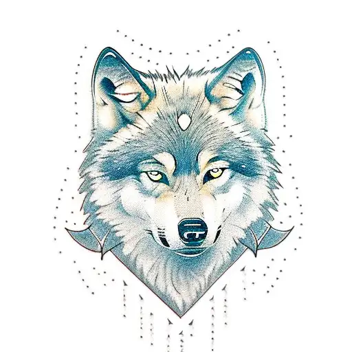 Wolf Looking In Water At Himself As Pup