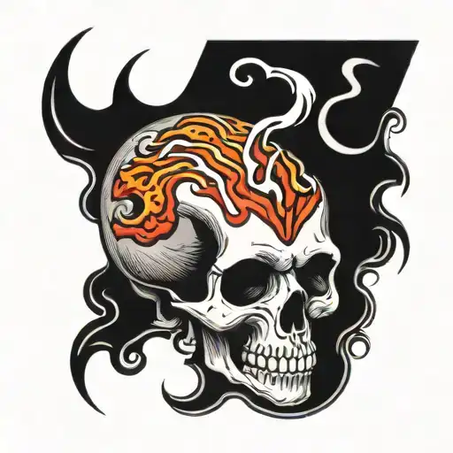 A Vortex Of Fire Forming Into The Shape Of A Skull