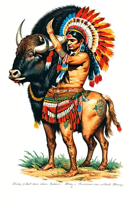 Indian Gutting A Buffalo