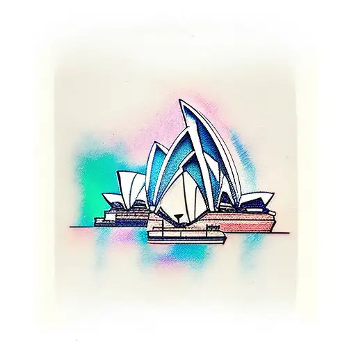 Polaroid Photos Of Sydney Opera House With Color