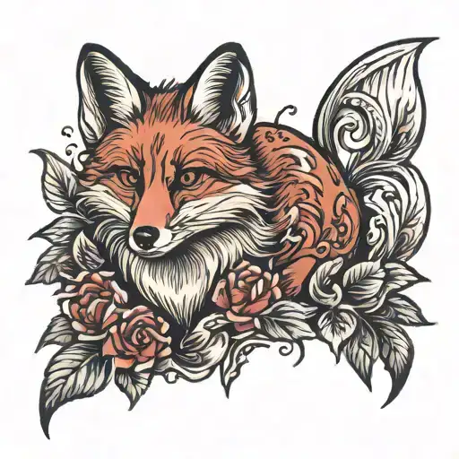 A Fox Surrounded In Rubies