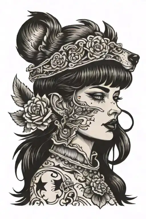 Girl With The Skin Of A Wolf In Her Head