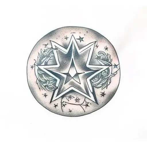 Star And Half Moon Black And White