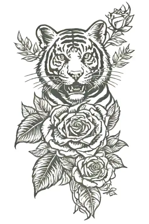 Roses Tiger Monica With Cross Buddy With Dog Paw Print