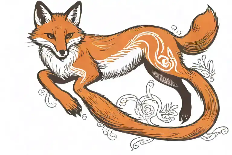 Fox Full Body Prancing Jumping Stretched