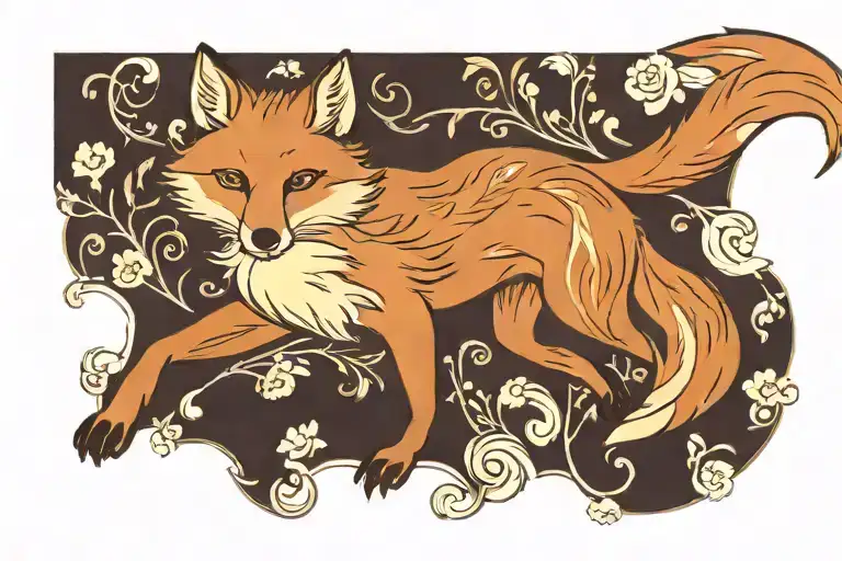 Fox Full Body Prancing Jumping Stretched