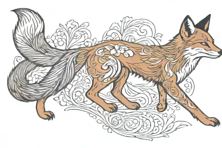 Fox Full Body Lightfooted Posture Suggesting Movement And Determination