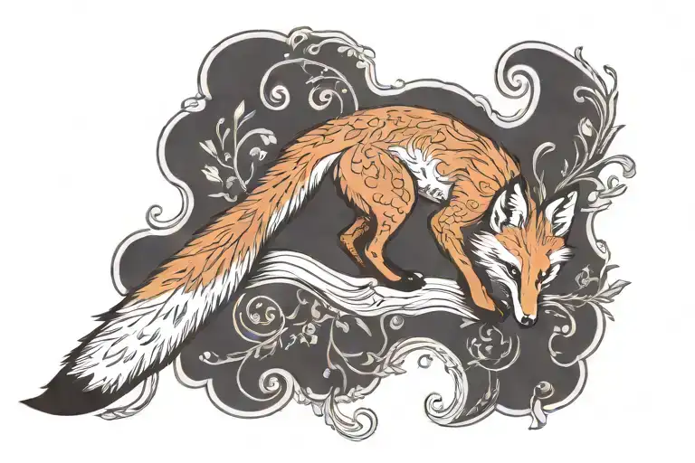 Fox Full Body Prancing Jumping Stretched