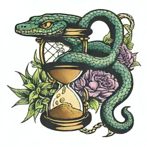Snake Turning Into Sand Inside An Hourglass