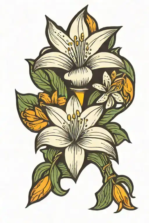 Dagger And Easter Lily Flower