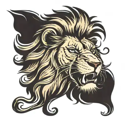 Lion Roaring With Quote Written