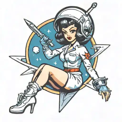 Pin Up Space Girl