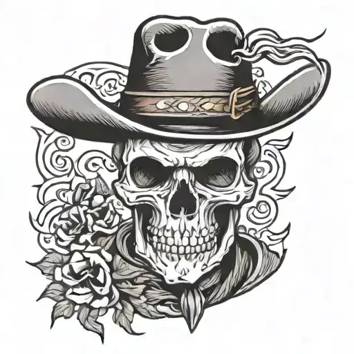 Outlaw Skull Cowboy