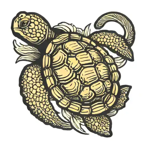 Golden Shellback Sea Turtle