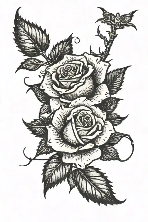 Rose With Thorn Bramble