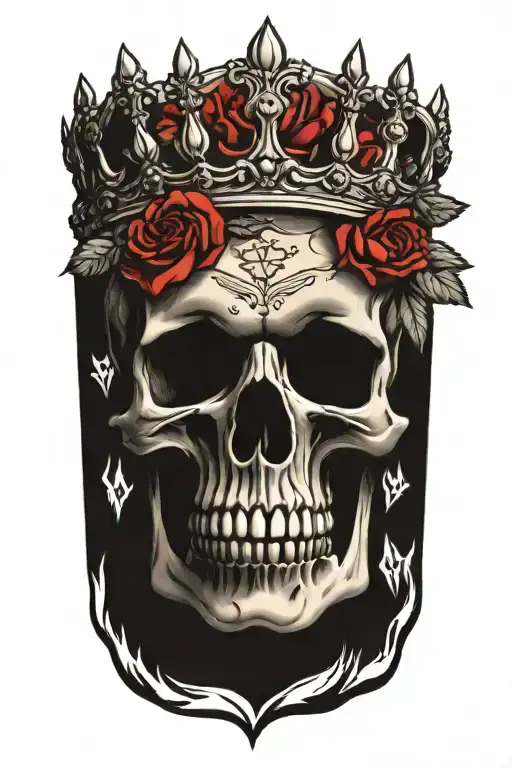 Skull Crown Roses