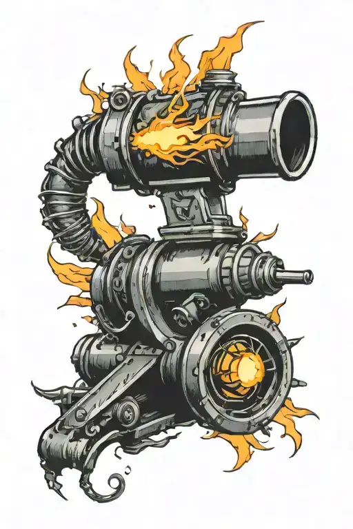 Drawn Me A Torch With A Cannon Involved In The Middle