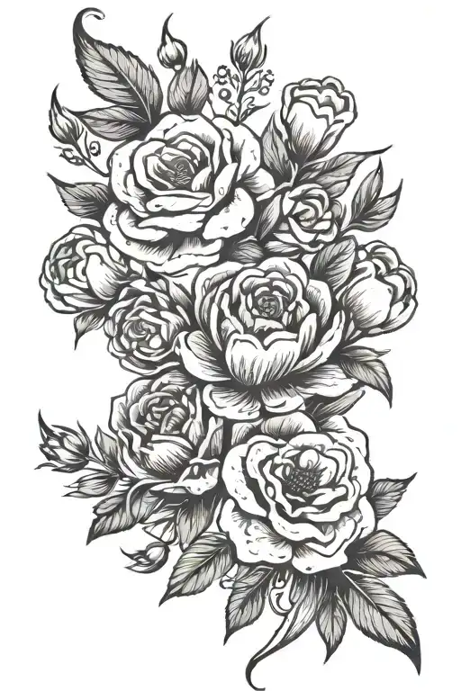 Different Flowers On A Linear