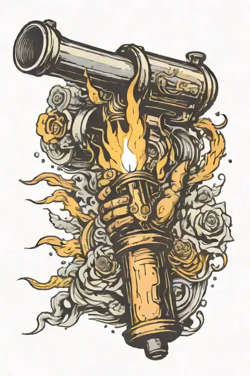 Drawn Me A Torch With A Cannon Involved In The Handle