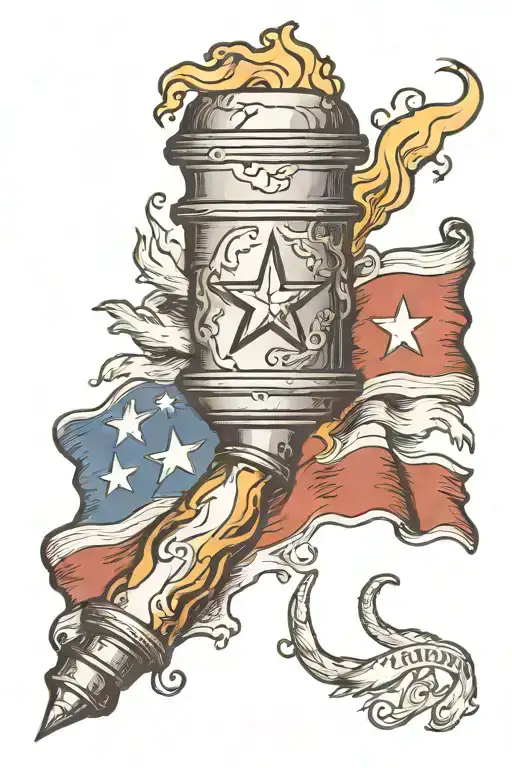 Drawn Me A Torch With A Texas Flag Involved In The Handle