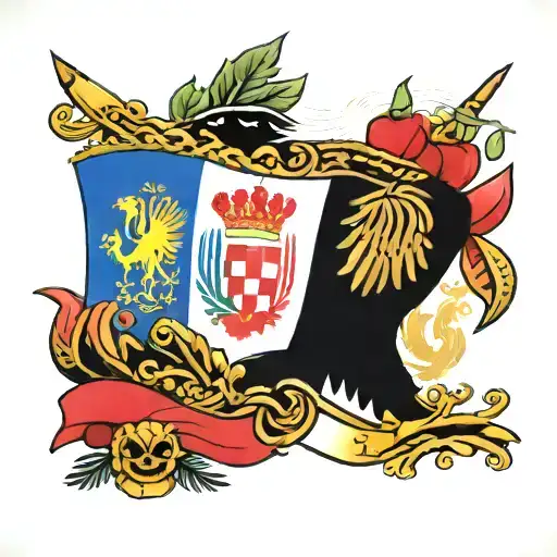 Croatian Flag And Mexican Flag Together