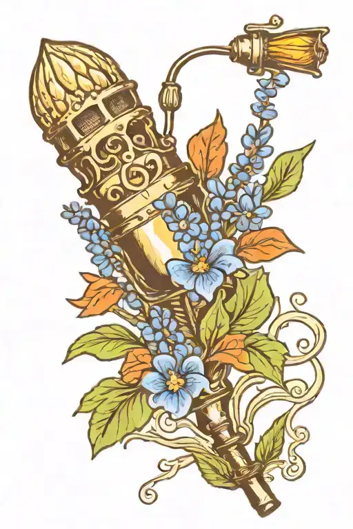 Draw Me A Torch With A Bluebonnet Incorporated In The Design