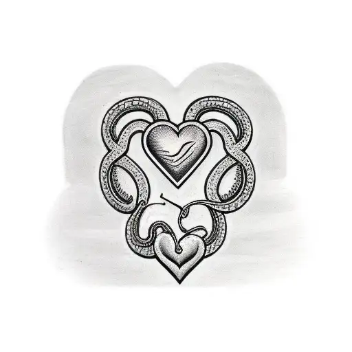 Heart With A Knife In It And A Snake Wrapped Around The Heart