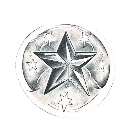 Black And White Two Stars And A Moon