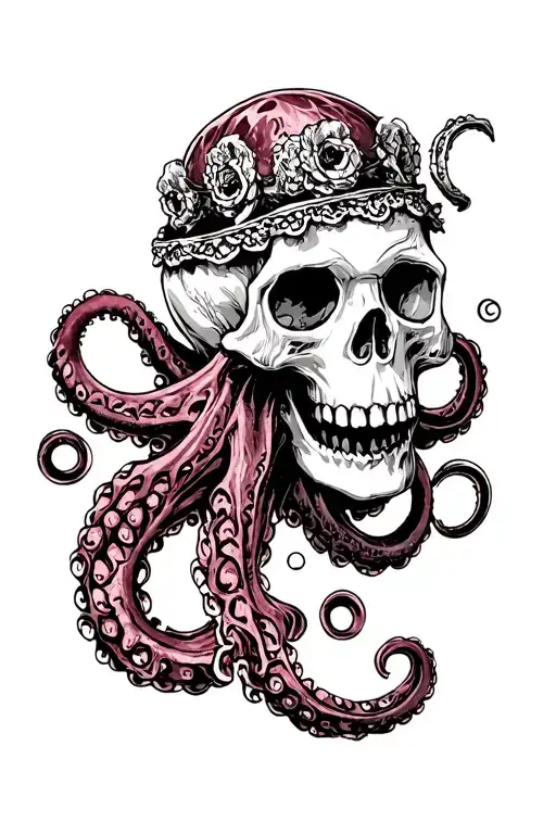 Skull Poside Kraken Sea