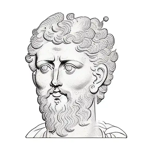 A Bust Of The Ancient Roman Philosopher Marcus Aurelius