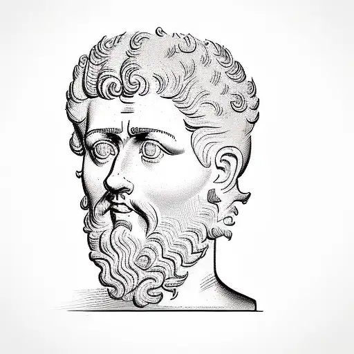 A Bust Of The Ancient Roman Philosopher Marcus Aurelius