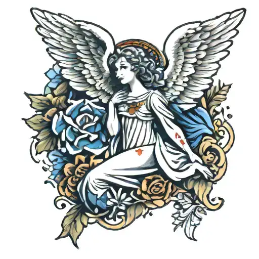 Guardian Angel And Sapphire Gem