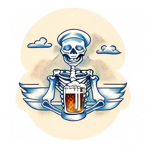 Skeleton With Beer