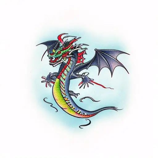 Dragon Wrapped Around A Paddle