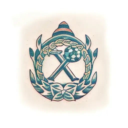 Laurel Wreath With Beer And Football