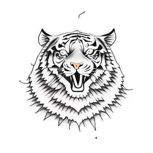 Tiger Riding Motorbike