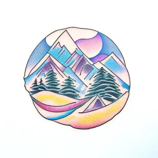 Mountain Scene With Curvy Path