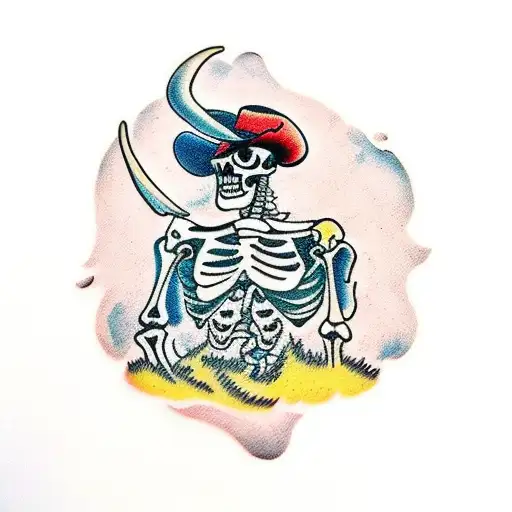 Cowboy Skeleton Bull