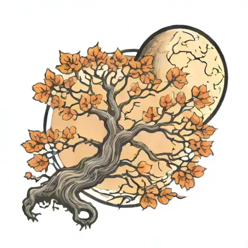 Leafless Tree And Moon