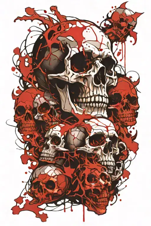 Multiple Floating Ghost Skull