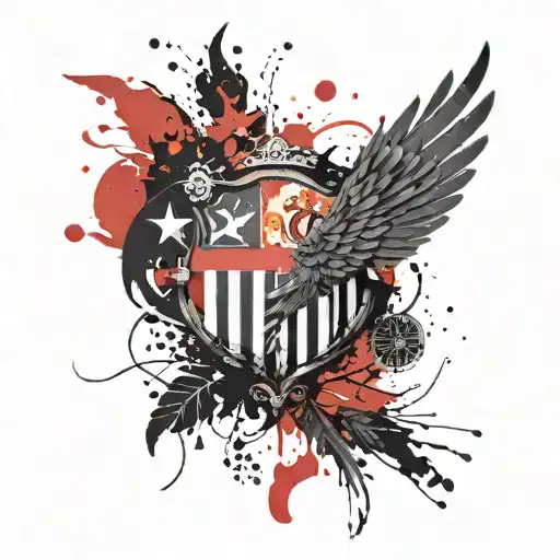 A Traditional Catalan Flag Tallow And Red With A Black Phenix